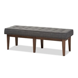 Mid-Century Fabric Button-Tufted Bench by Baxton S