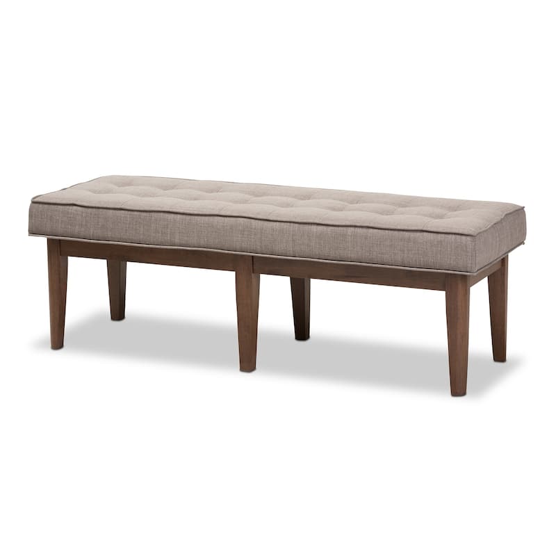 Mid-Century Fabric Button-Tufted Bench by Baxton Studio