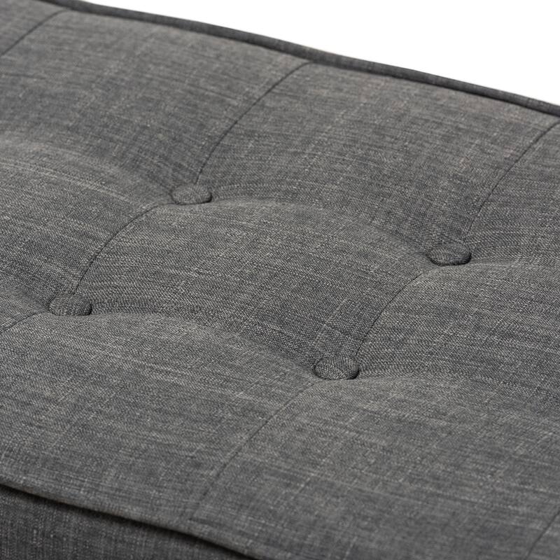 Mid-Century Fabric Button-Tufted Bench by Baxton Studio