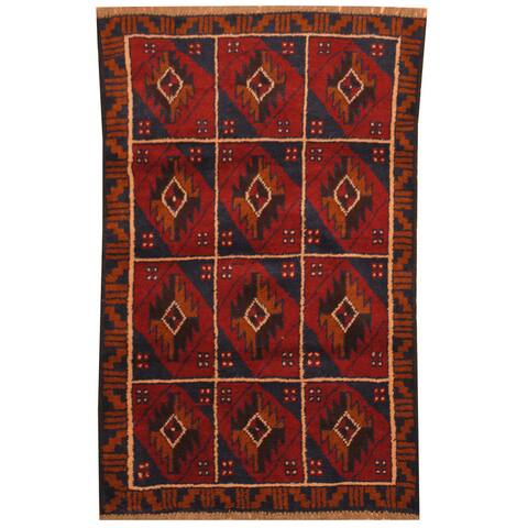 Handmade One-of-a-Kind Balouchi Wool Rug (Afghanistan) - 2'10 x 4'6