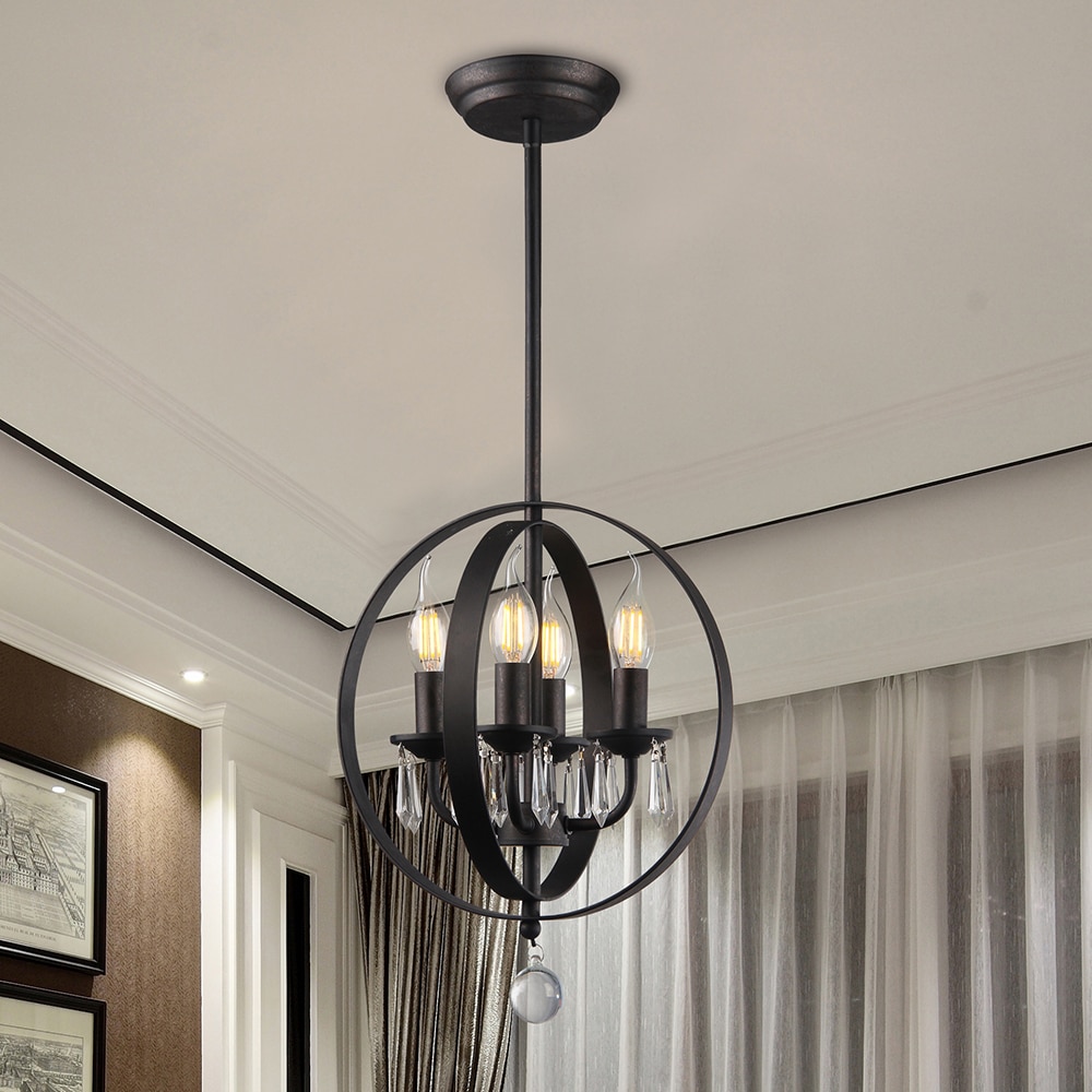 Warehouse of Tiffany Trisola 4-Light 12-Inch Antique Bronze Globe Pendant