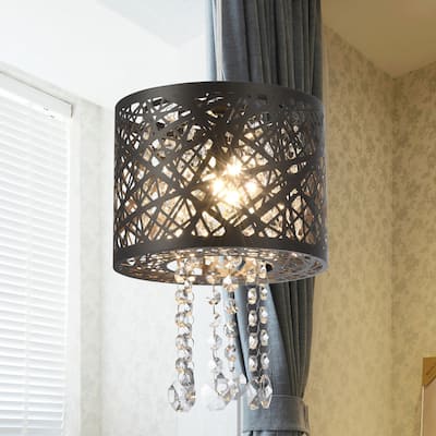 Limal 1-Light 8-Inch Antique Bronze Mini Drum Pendant