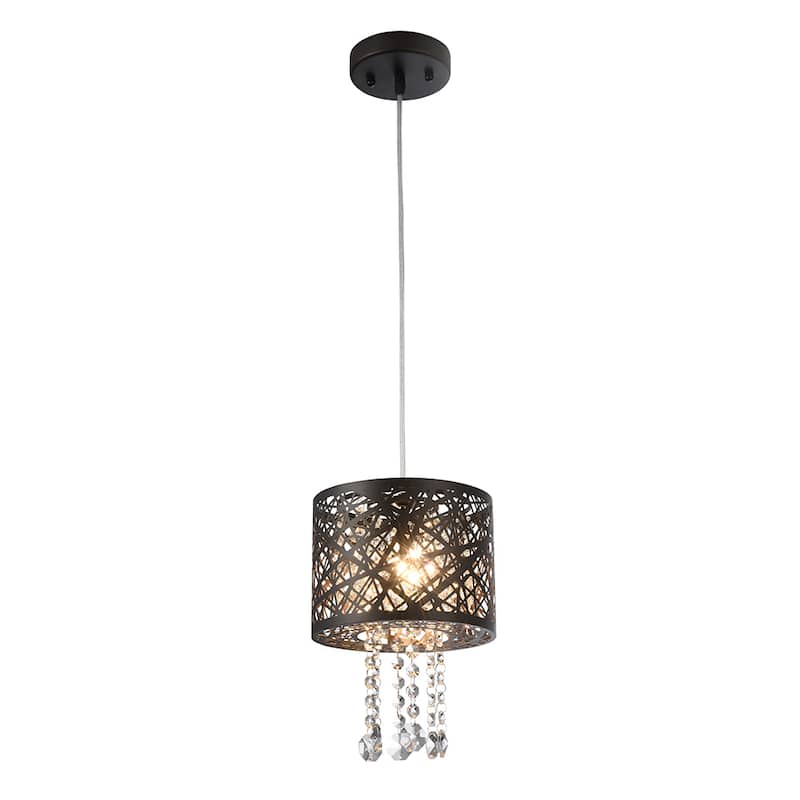 Limal 1-Light 8-Inch Antique Bronze Mini Drum Pendant