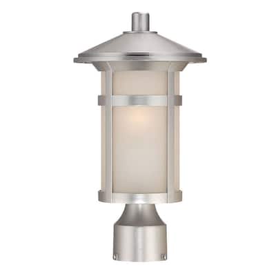 Phoenix 1-light Brushed Silver Outdoor Post Lantern