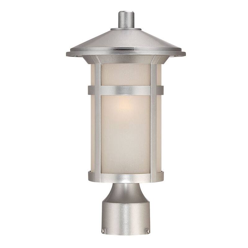 Phoenix 1-light Brushed Silver Outdoor Post Lantern