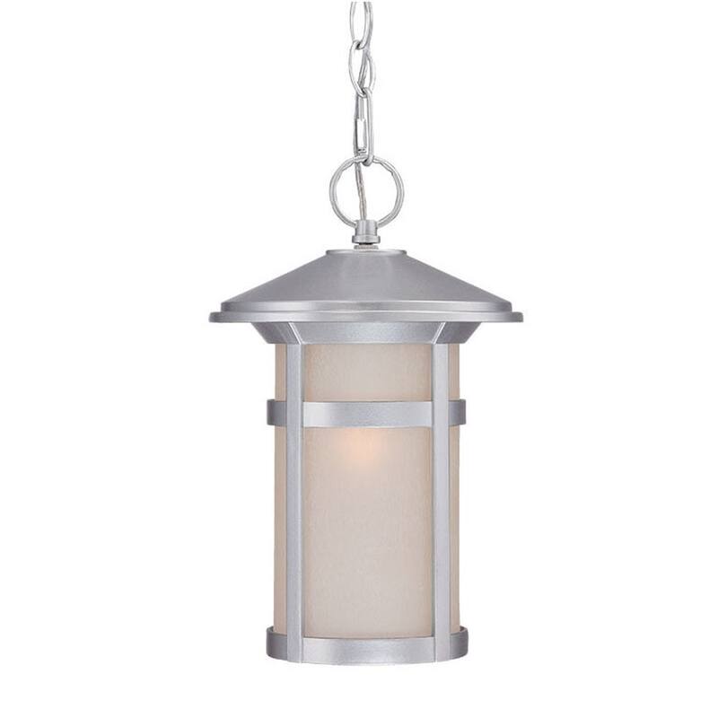 Phoenix 1-light Brushed Silver Outdoor Hanging Lantern