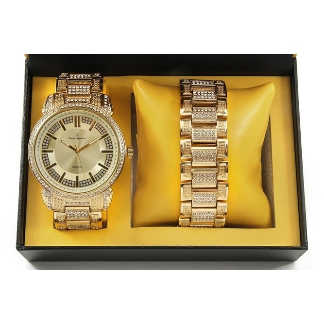 mens gold bling watches