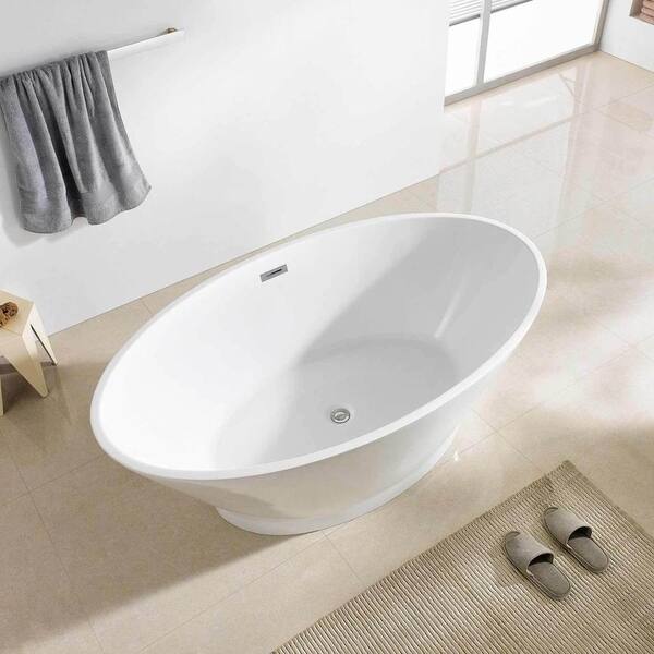 Maykke 67 Inch Hazel Freestanding Bathtub Overstock 17965141