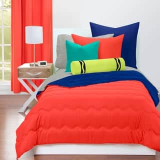 Crayola Sunset Orange And Blue Berry Reversible 3 Piece Comforter Set