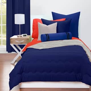 Crayola Navy Blue And Timberwolf Reversible 3 Piece Comforter Set