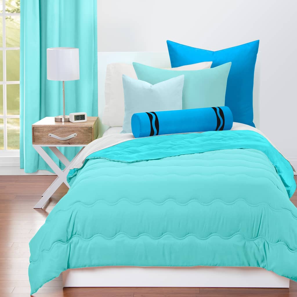 SIScovers Robin's Egg Blue and Turquoise Blue Reversible 3-piece Comforter Set