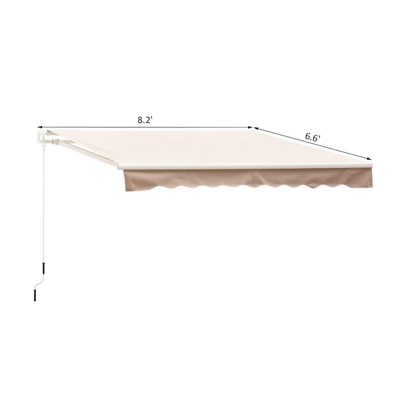 Outsunny 8' x 6.6' Outdoor Patio Manual Retractable Exterior Window Awning