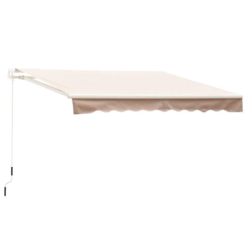Outsunny 8' x 6.6' Outdoor Patio Manual Retractable Exterior Window Awning