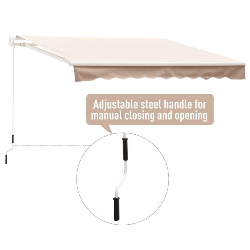 Outsunny 8' x 6.6' Outdoor Patio Manual Retractable Exterior Window Awning