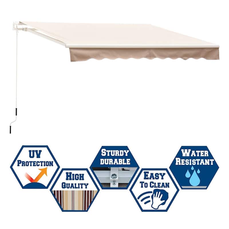 Outsunny 8' x 6.6' Outdoor Patio Manual Retractable Exterior Window Awning