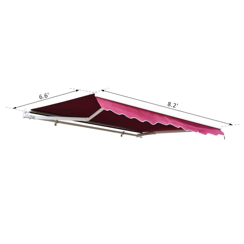 Outsunny 8' x 6.6' Outdoor Patio Manual Retractable Exterior Window Awning