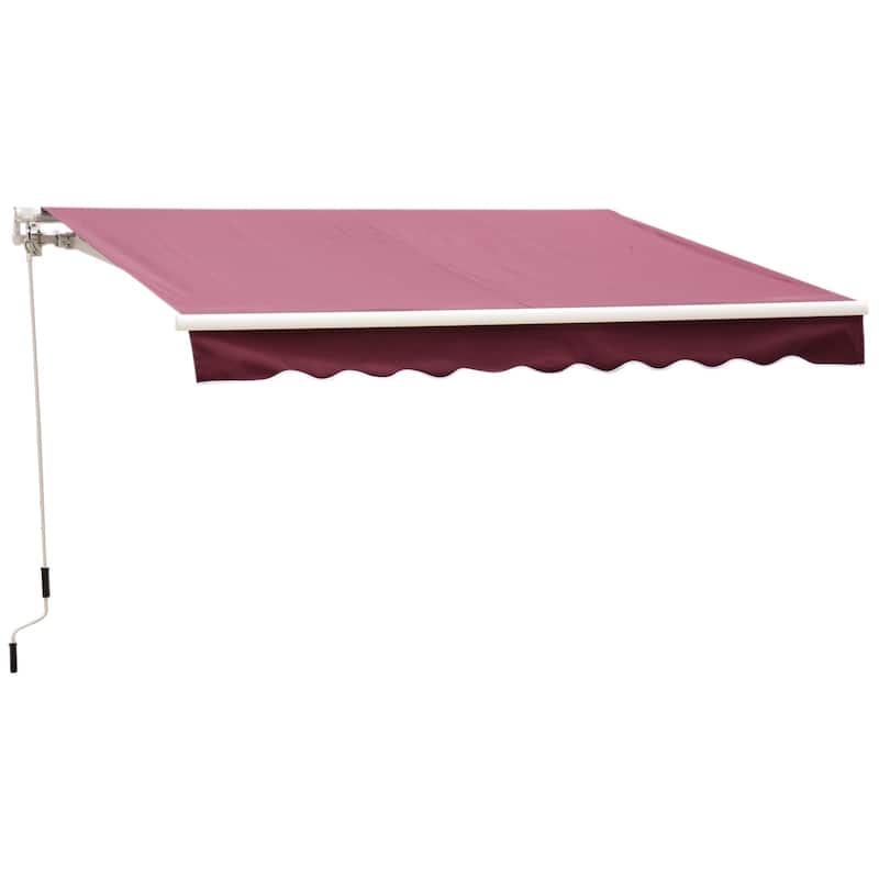 Outsunny 8' x 6.6' Outdoor Patio Manual Retractable Exterior Window Awning