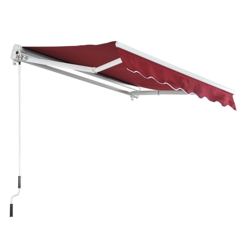 Outsunny 8' x 6.6' Outdoor Patio Manual Retractable Exterior Window Awning