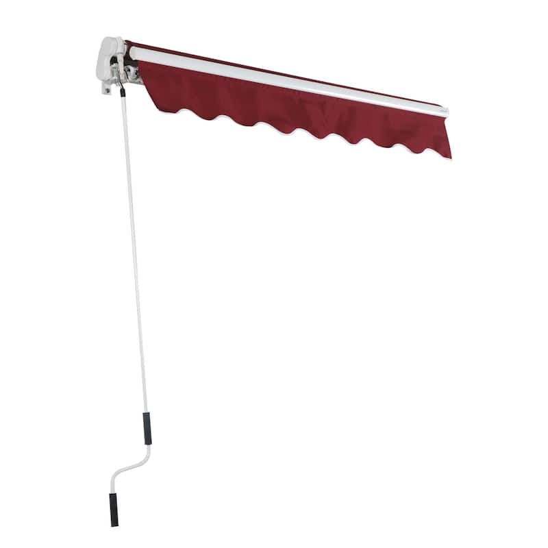 Outsunny 8' x 6.6' Outdoor Patio Manual Retractable Exterior Window Awning