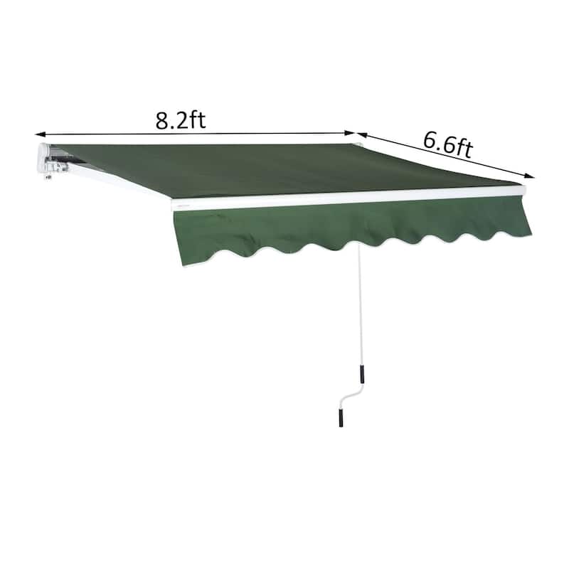 Outsunny 8' x 7' Manual Retractable Sun Shade Patio Awning