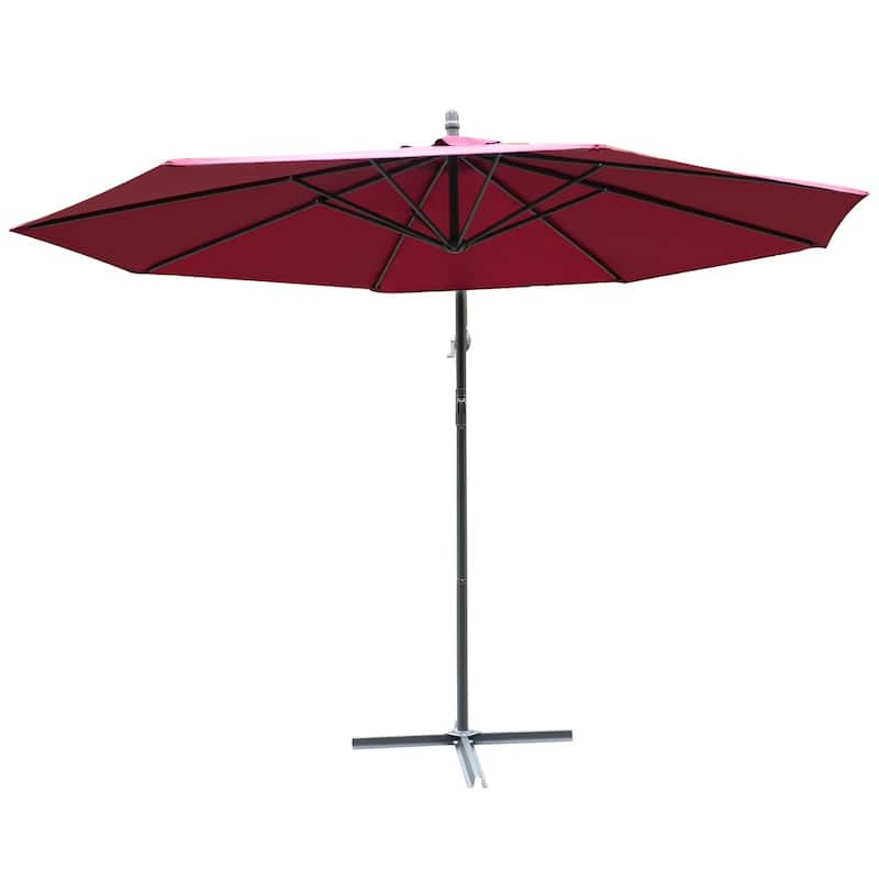 Outsunny 10' Cantilever Hanging Tilt Offset Patio Umbrella (Weight Not Included)