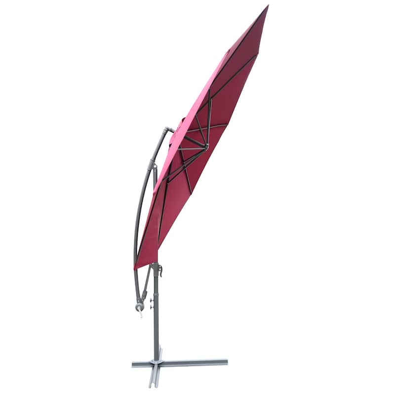 Outsunny 10' Cantilever Hanging Tilt Offset Patio Umbrella (Weight Not Included)
