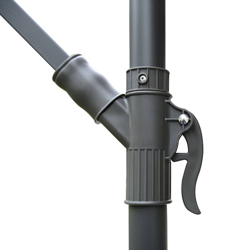 Outsunny 10' Cantilever Hanging Tilt Offset Patio Umbrella (Weight Not Included) - Wine Red