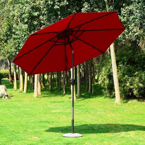 Shop Black Friday Deals On Outsunny 9 Solar Multi Color Led Market Patio Umbrella Overstock 17965341