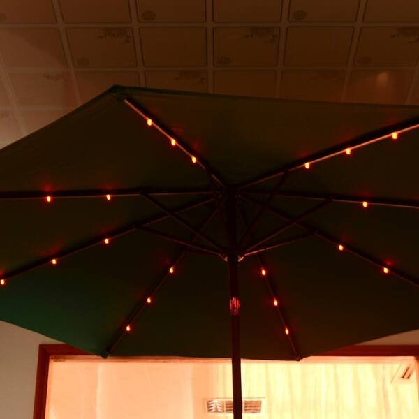 Shop Outsunny 9 Solar Multi Color Led Market Patio Umbrella Overstock 17965348