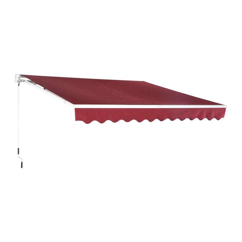 Outsunny 10' x 8' Manual Retractable Sun Shade Patio Awning