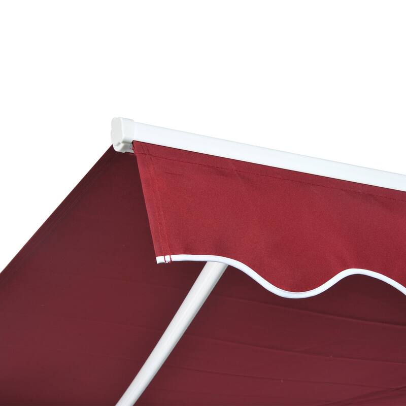 Outsunny 10' x 8' Manual Retractable Sun Shade Patio Awning