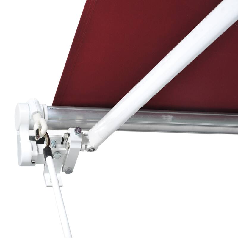 Outsunny 10' x 8' Manual Retractable Sun Shade Patio Awning