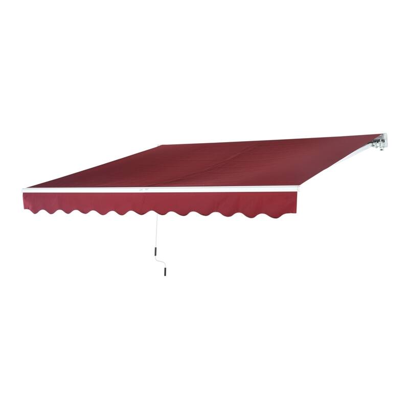 Outsunny 10' x 8' Manual Retractable Sun Shade Patio Awning