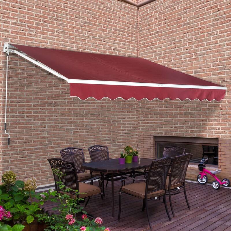 Outsunny 10' x 8' Manual Retractable Sun Shade Patio Awning