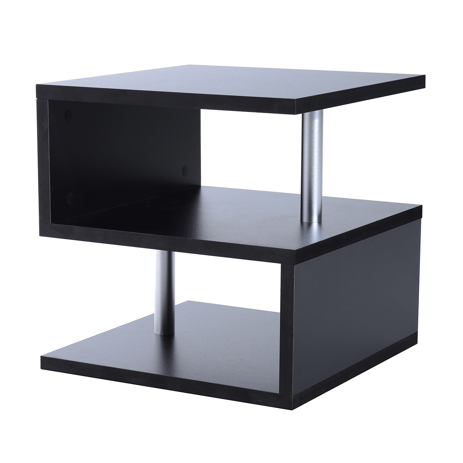 Shop Homcom Modern Contemporary Black Multi Level S Shaped End Table Overstock 17966901