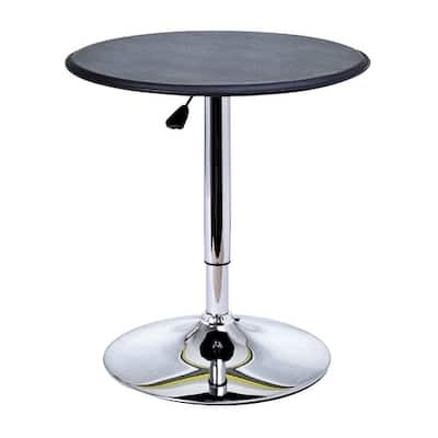 HomCom Modern Pub Style Adjustable Vinyl Covered Bar Table w/ 360 Swivel