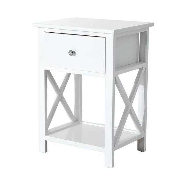 Shop Homcom X Side Wood End Table Nightstand W Drawer 15 5 L X 12 W X 22 H Overstock 17966946