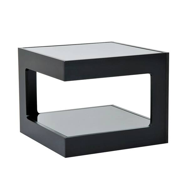 Shop Homcom Modern Glass Top Cube End Accent Table Overstock 17966956