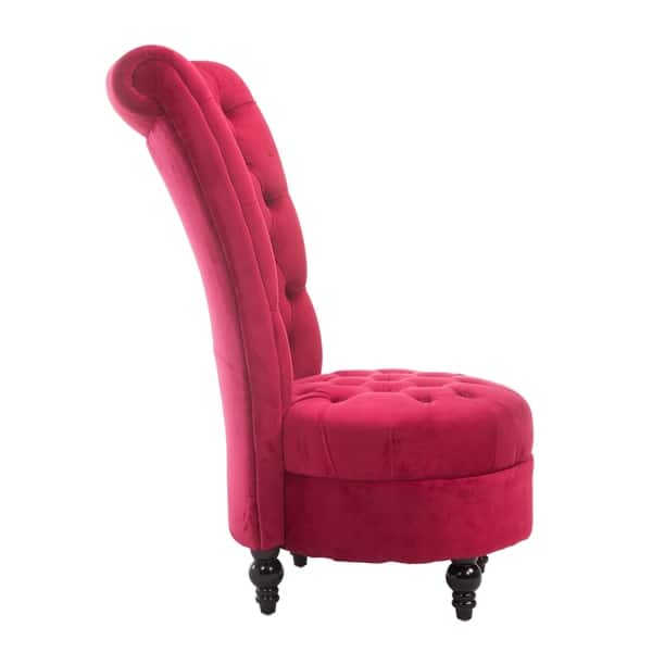 Silver Orchid Hayworth 45 Tufted High Back Red Velvet Accent Chair On Sale Overstock 22580944