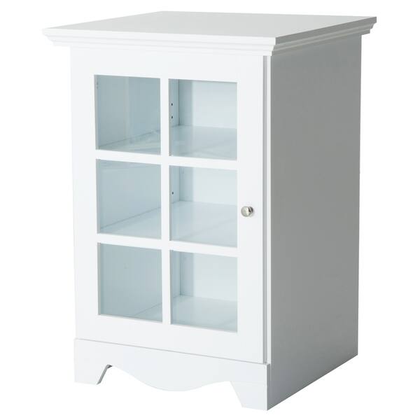 Shop Homcom Wooden Accent End Table W Glass Door Storage Free