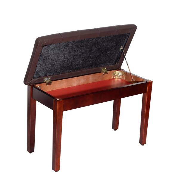 Shoze Piano Stool Double Duet Faux Leather Storage Bench With Music Storage And Padded Cushion For Long Hours Of Piano Practice
