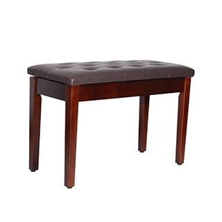 HomCom Faux Leather Padded Double / Duet Piano Bench w/ Music Storage