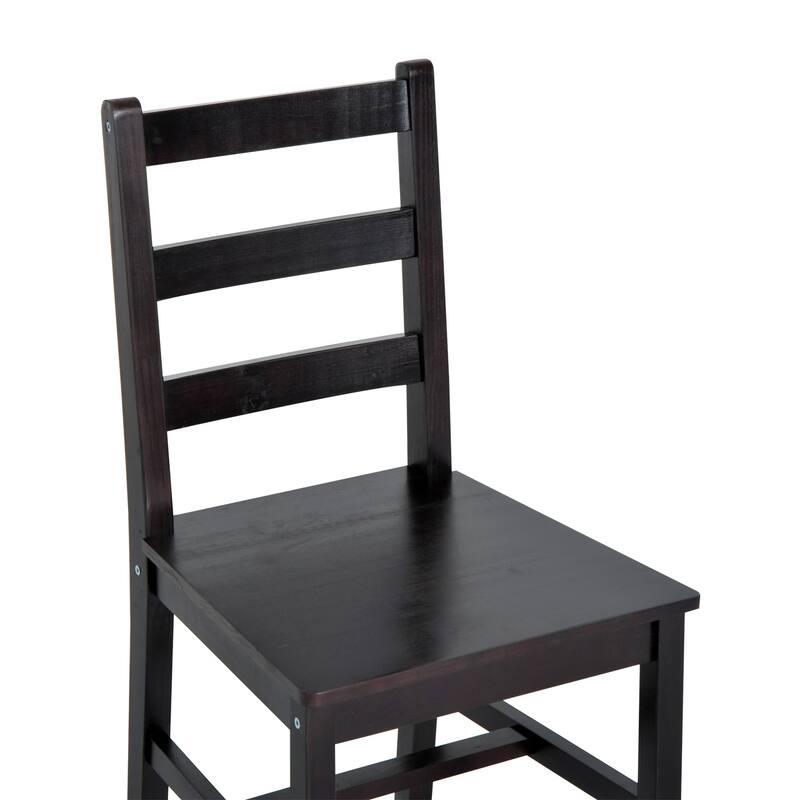 HomCom 5 Piece Solid Pine Wood Table and Chairs Dining Set - Espresso Two Tone