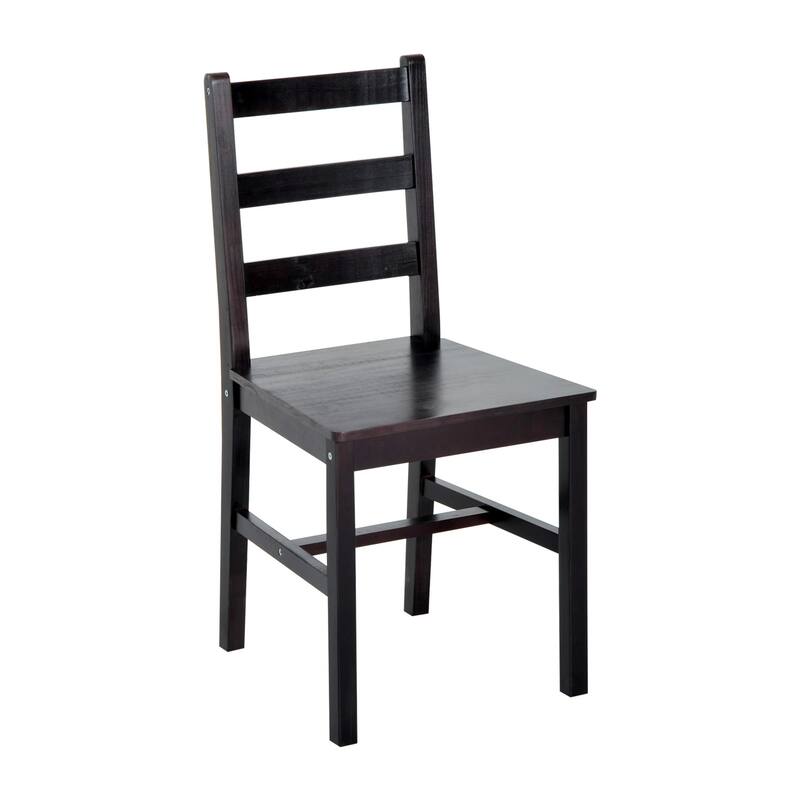 HomCom 5 Piece Solid Pine Wood Table and Chairs Dining Set - Espresso Two Tone