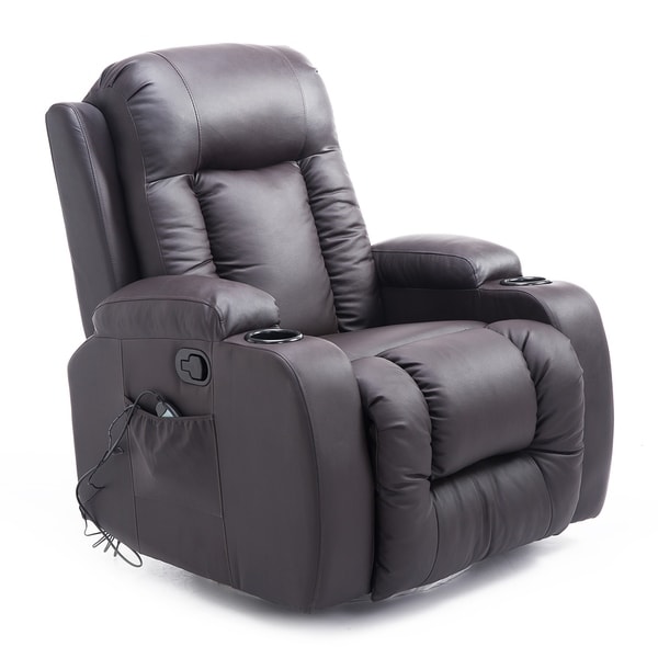 Shop Homcom PU Leather Heated Vibrating Massage Recliner Chair with