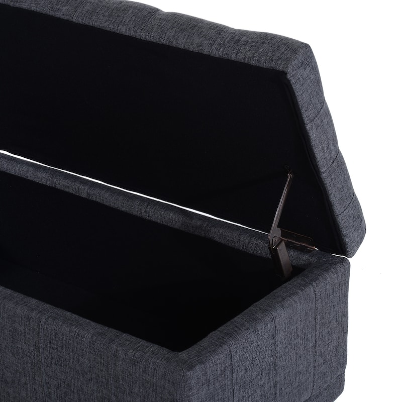 Copper Grove Turnbull 42-inch Fabric Tufted Storage Ottoman Bench - Fabric - Fabric - Dark Grey