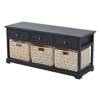 HomCom 40" 3-Drawer 3-Basket Storage Bench