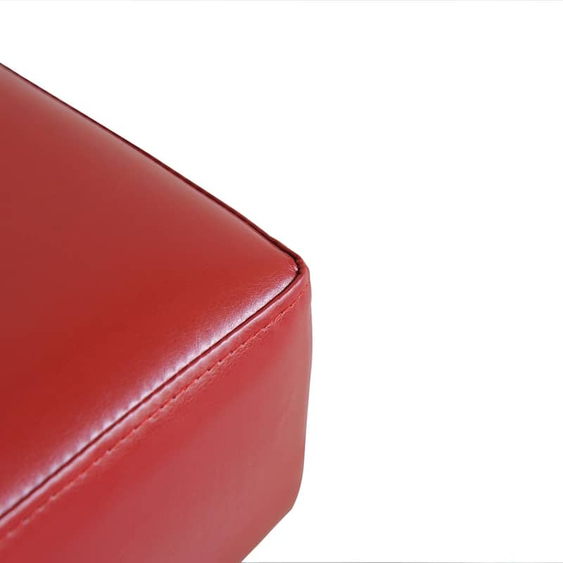 Porch & Den Meadow Modern Small Red Ottoman