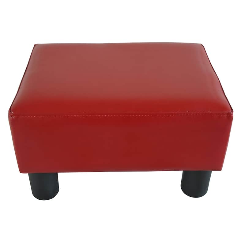 Porch & Den Meadow Modern Small Red Ottoman