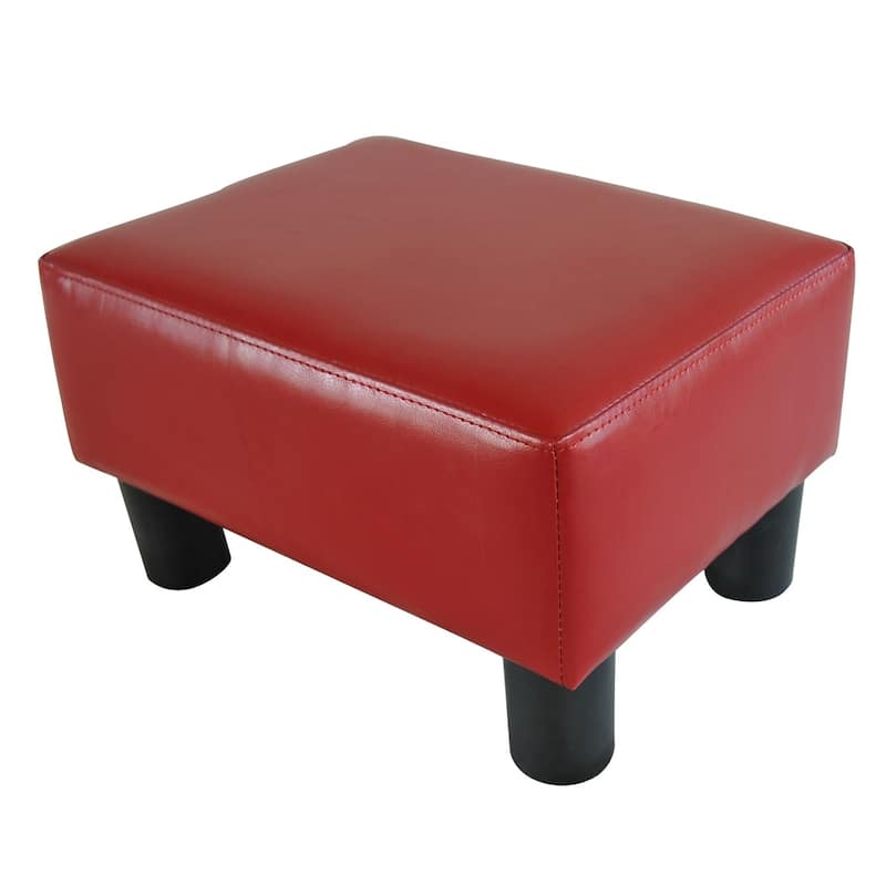 Porch & Den Meadow Modern Small Red Ottoman